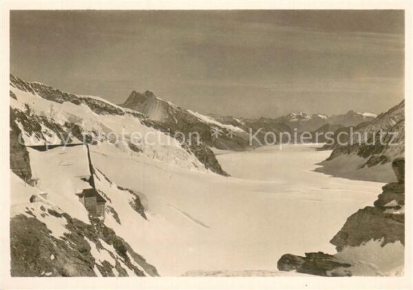 Jungfraujoch 3457m BE Berghaus mit Grossem Aletschgletscher