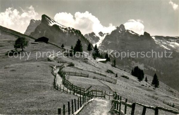 Schwenden Diemtigtal Kurheim Grimmialp mit Rothorn und Spill