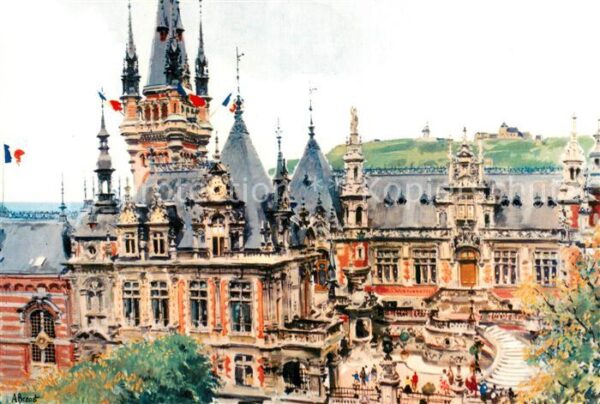 Fecamp 76 La Bénédictine Peinture Künstlerkarte