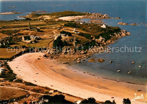 Carantec Ile Callot Plage vue aérienne