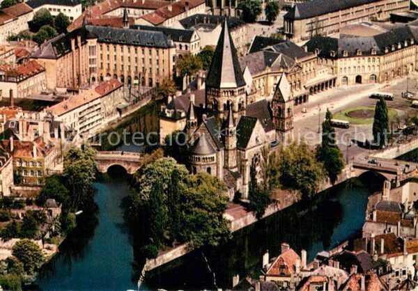 Metz  57 Moselle Fliegeraufnahme Mosel und Tempel