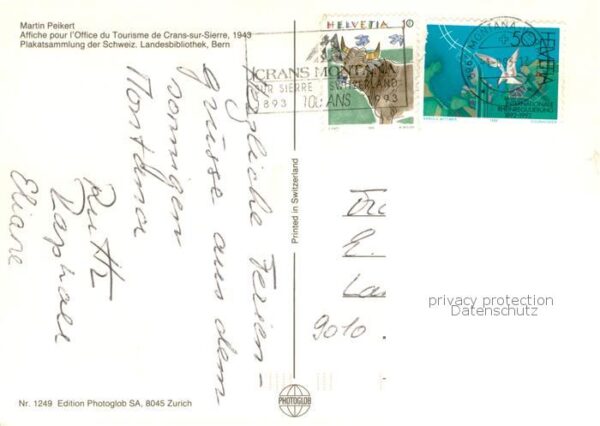 Crans-sur-Sierre Golf-Alpin-Plage-Tennis Plakat – Bild 2