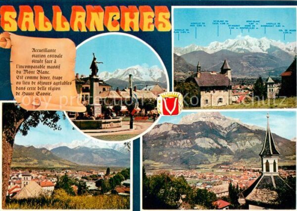 Sallanches Brunnen Kapelle Panorama