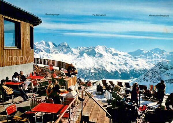 St Moritz GR Gipfelrestaurant Terrasse Piz Nair