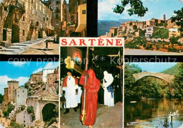 Sartene Corse Vieille rue Entrée de la ville Processi