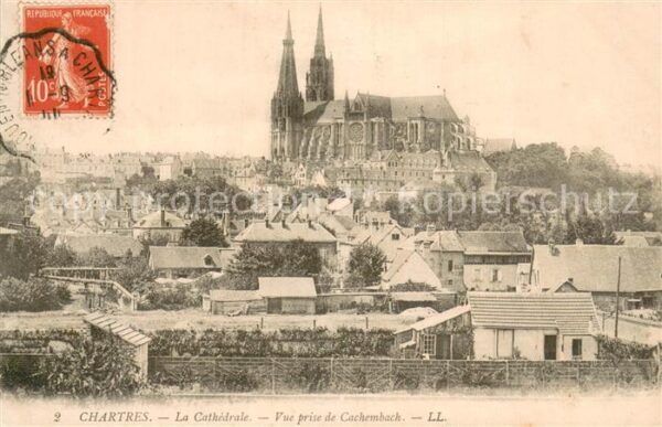 Chartres 28 La Cathedrale Vue prise de Cachembach