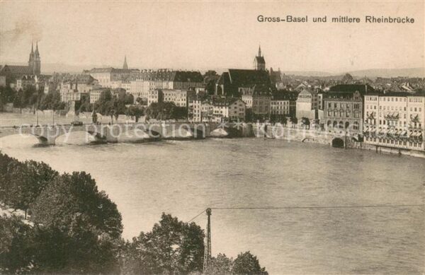 Basel BS Gross Basel und mittlere Rheinbrücke