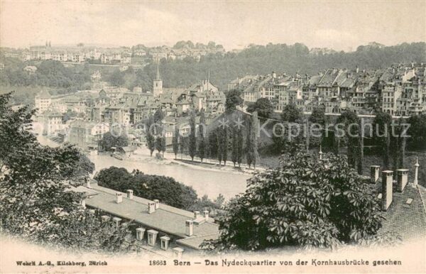 Bern BE Das Nydeckquartier von der Kornhausbrüc
