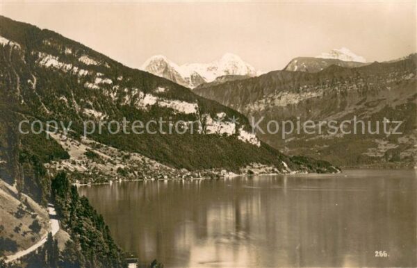 Gunten Thunersee BE mit Merligen Eiger Mönch und Jungfrau