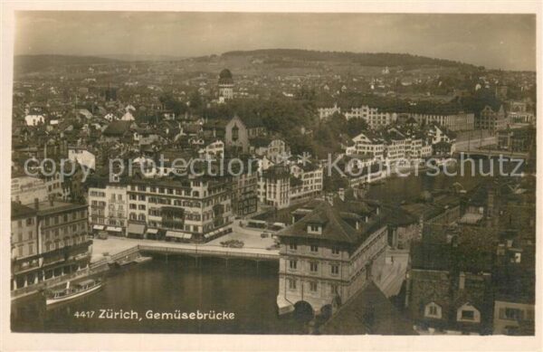 Zuerich ZH Gemüsebrücke Fliegeraufnahme