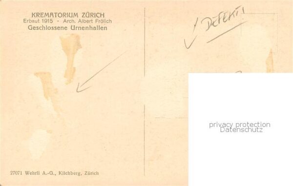 Zuerich ZH Krematorium Geschlossene Urnenhallen – Bild 2