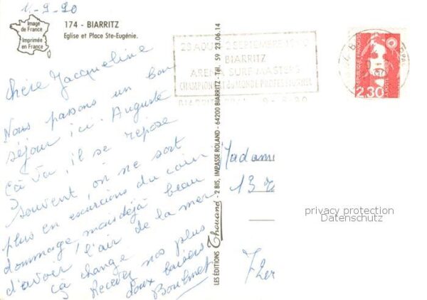 Biarritz Pyrenees Atlantiques Eglise et Place Ste Eugenie – Bild 2