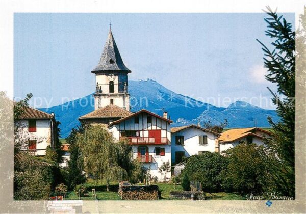 Ainhoa 64 Pyrenees-Atlantiques Village Eglise et la Rhune Pays Basque