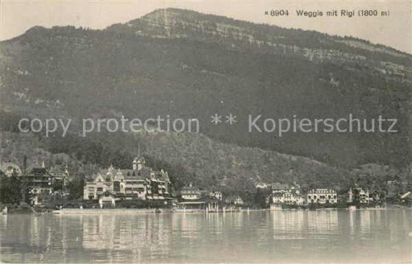 Weggis Vierwaldstaettersee Panorama mit Rigi