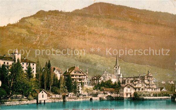 Weggis Vierwaldstaettersee mit Rigi