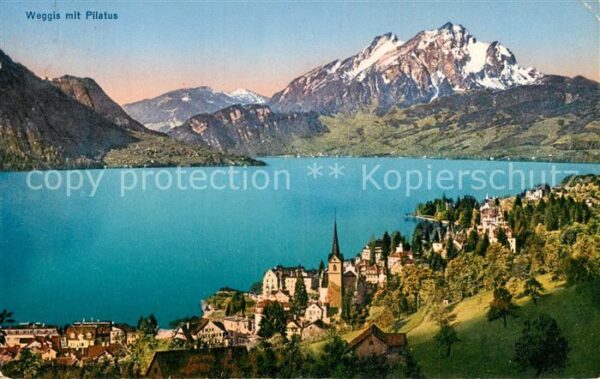 Weggis Vierwaldstaettersee Panorama mit Pilatus