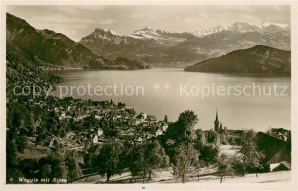 Weggis Vierwaldstaettersee mit Alpenpanorama