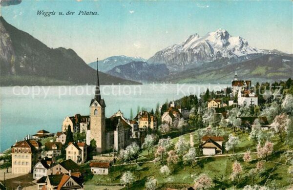 Weggis Vierwaldstaettersee und der Pilatus