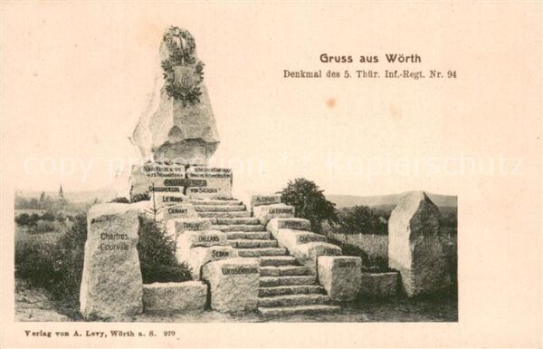 Woerth 67 Elsass Denkmal des 5 Thüringer Inf Regt Nr 94