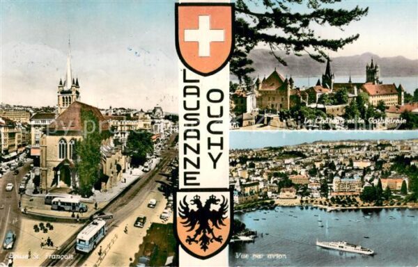 Lausanne Ouchy Eglise St Francois Vue par avion La Cha