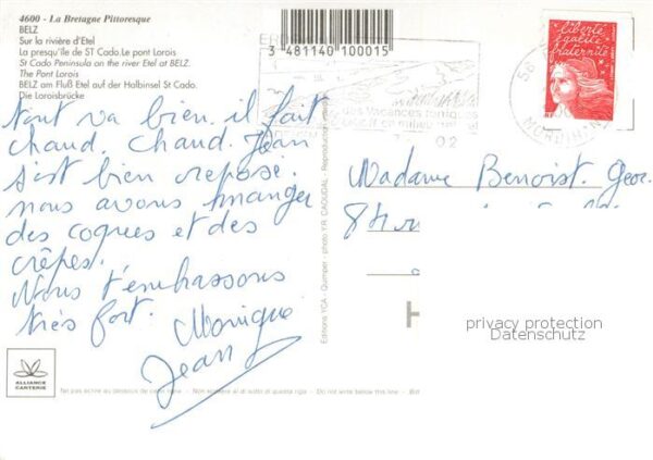 Belz 56 Morbihan St Cado Sur la riviere d’Etel Vue d_ens – Bild 2