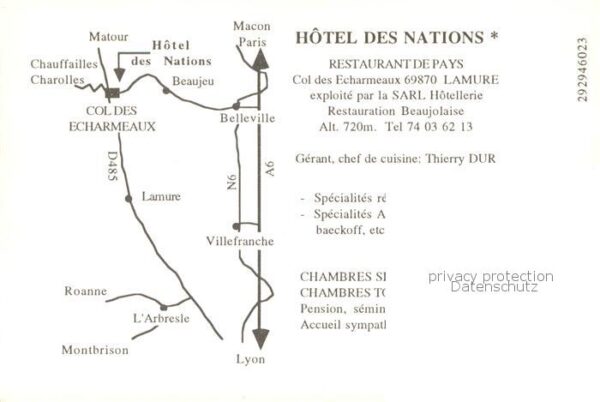 Lamure-sur-Azergues 69 Rhone Hotel des Nation Vue aerienne – Bild 2