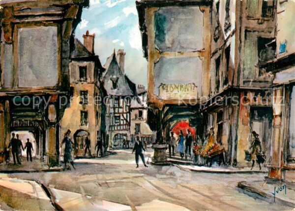 Dinan 22 Place de l Apport peinture Künstlerkart