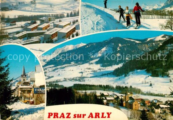 Praz-sur-Arly Fliegeraufnahme Teilansichten Winterspo