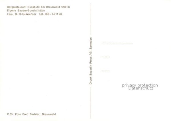 Braunwald GL Bergrestaurant Nussbühl Aussenansicht – Bild 2