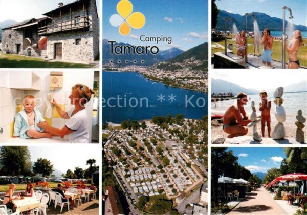 Tenero Lago Maggiore TI Camping Tamaro Restaurant Terrasse Bade