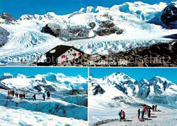 Bovalhuette SAC 2495m Morteratsch GR Berghütte Alpen Persgletscher Morterats