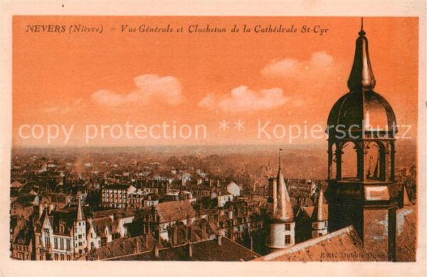 Nevers 58 Vue generale et Clocheton de la Cathedr