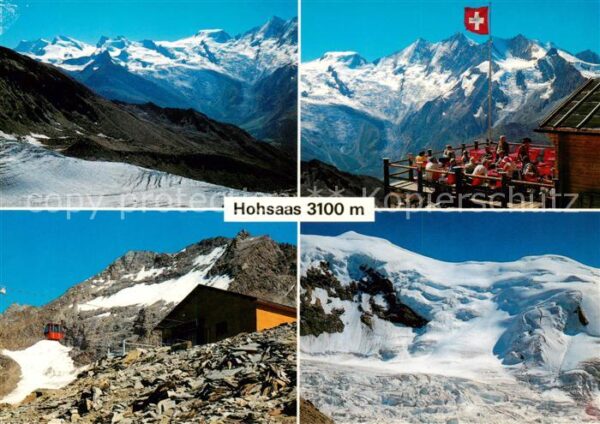 Hohsaas 3100m Saas-Fee VS Panorama Bergstation Terrasse mit Laggi