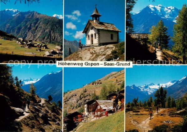 Saas-Grund VS Höhenweg Gspon Heimischgarten Kapelle P