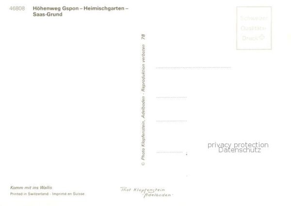Saas-Grund VS Höhenweg Gspon Heimischgarten Kapelle P – Bild 2