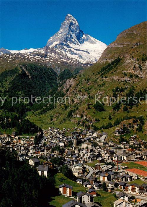Zermatt VS Fliegeraufnahme mit Matterhorn