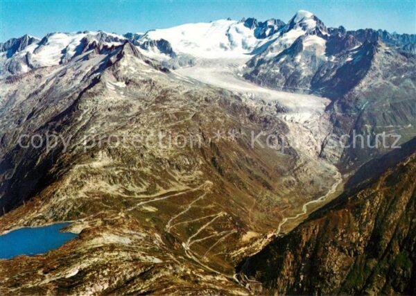 Grimsel Pass Fliegeraufnahme mit Gletsch Furkapass R