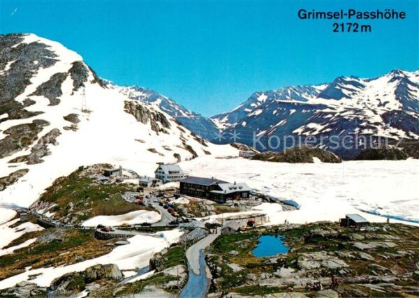 Grimsel Passhoehe Grimsel Gasthaus und Totensee Fliegerau