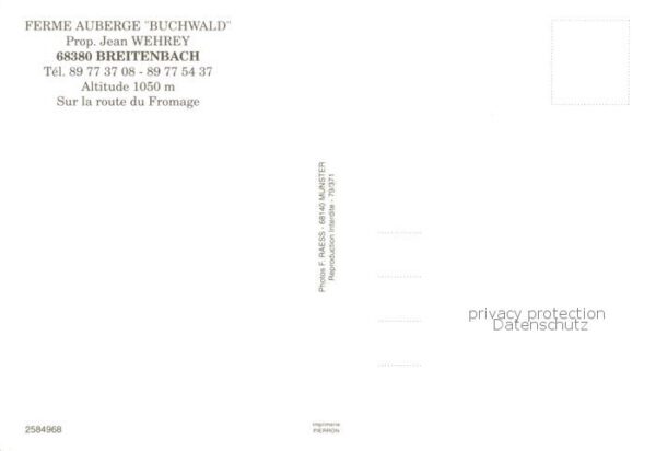 Breitenbach 68 Alsace Haut-Rhin Ferme Auberge Buchwald Viehweide Gastst – Bild 2
