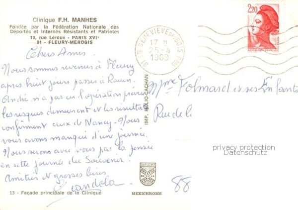 Fleury-Merogis 91 Essonne Clinique F. H. Manhes – Bild 2