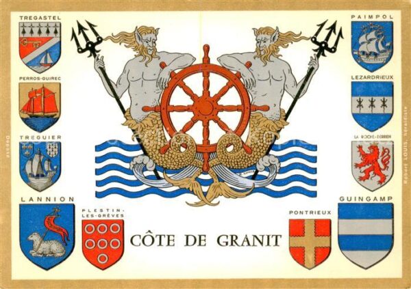 Tregastel 22 Cotes-d Armor Côte de Granit Wappen der Region Symbol