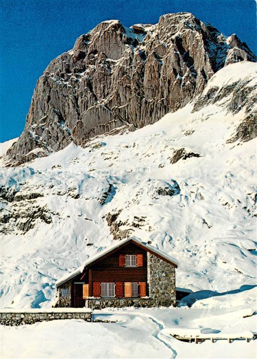 Toggenburg SG Zwinglipass Hütte Berghaus Alpen im Win