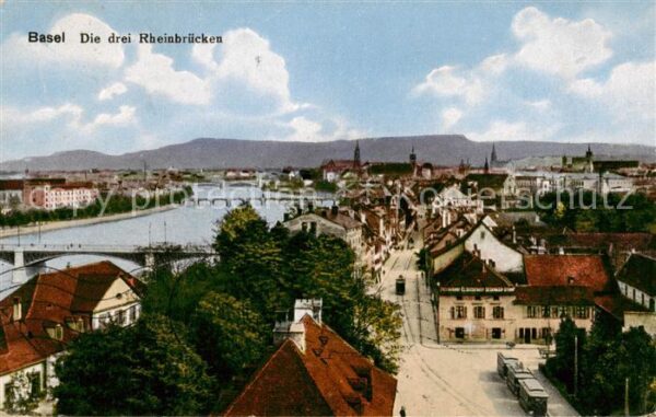 Basel BS Die drei Rheinbrücken