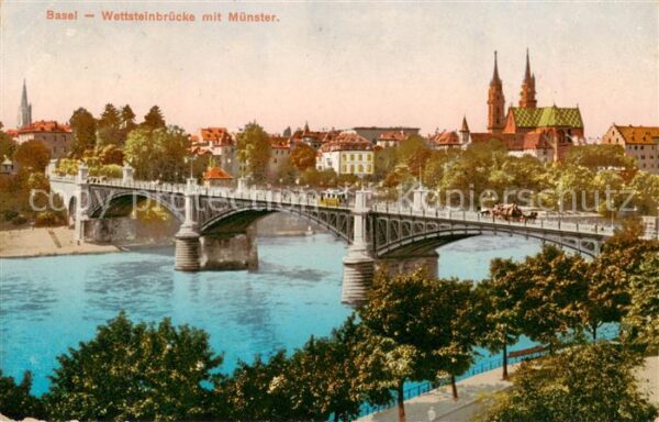 Basel BS Wettsteinbrücke mit Münster