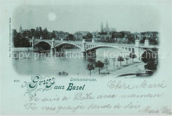 Basel BS Wettsteinbrücke mit Münster