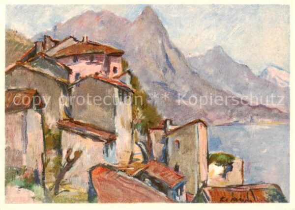 Gandria Lago di Lugano Künstlerkarte