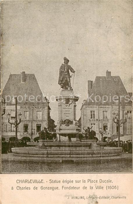 Charleville 51 Marne Statue erigee sur la Place Ducale a Cha
