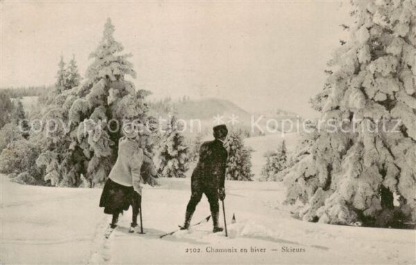 Chamonix 74 Haute-Savoie en hiver Skieurs