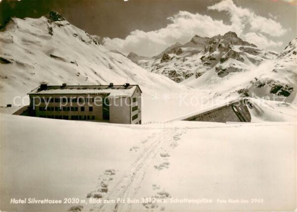 Silvretta Hotel Silvrettasee mit Piz Buin und Sch