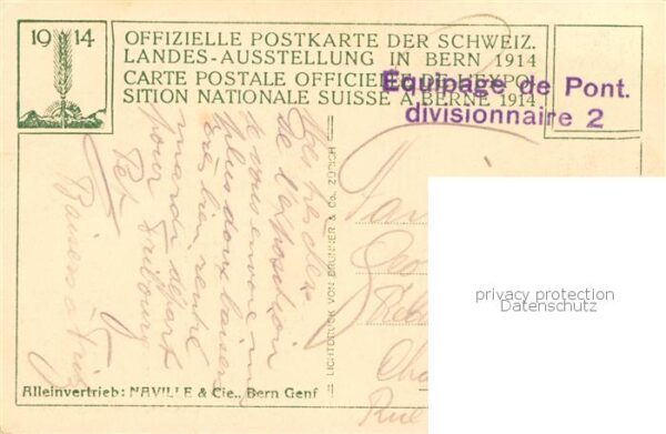 Bern BE Eingang zum Wehrwesen Entrée du Pavillo – Bild 2